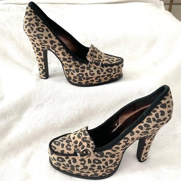 Colin Stuart~Women’s Platform‎ Leopard Print Leather Heels Size 7.5B - Picture 2 of 15